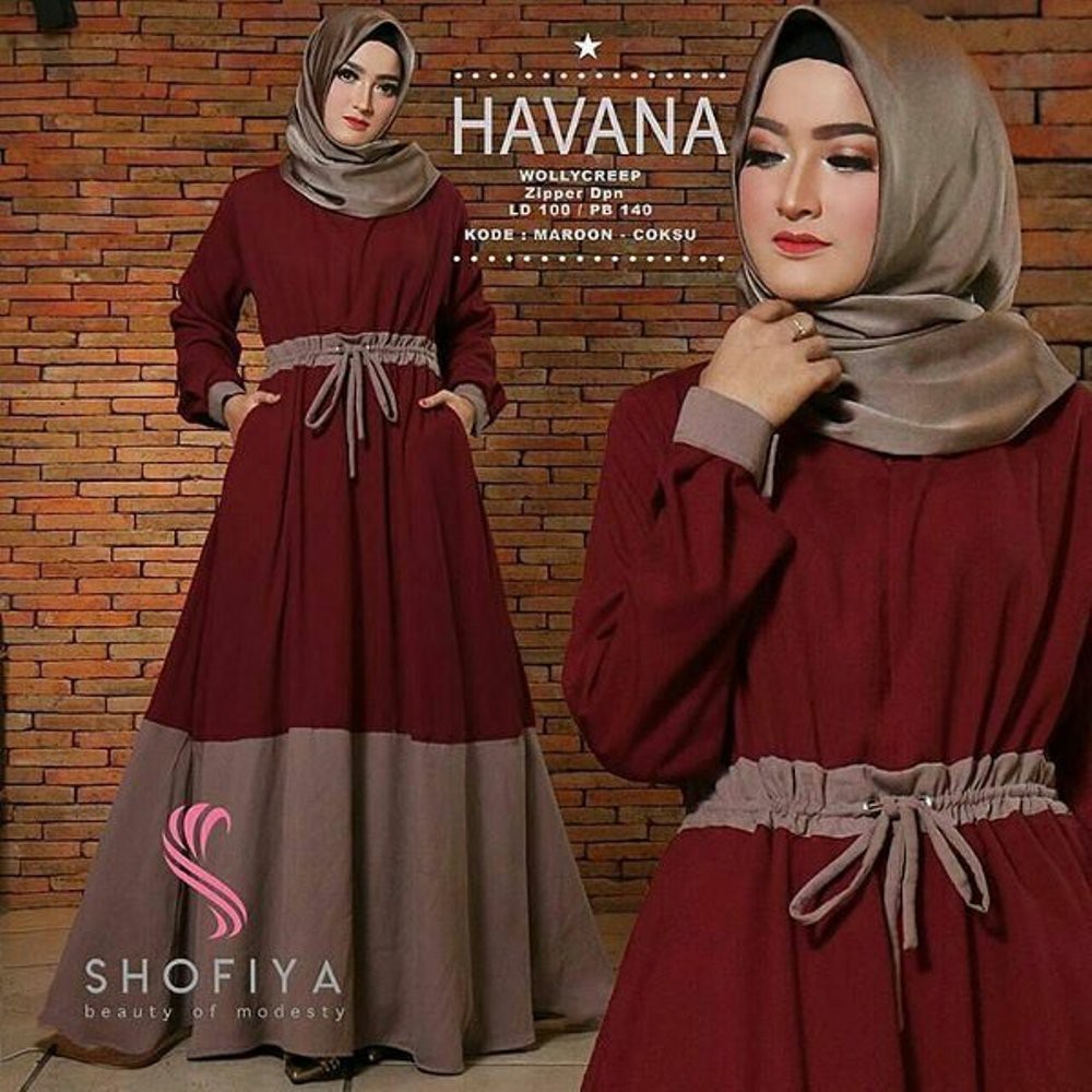 havana dress gamis simpel murah