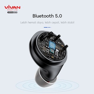 VIVAN TWS Headset Bluetooth Liberty T100S Earbuds Earphone