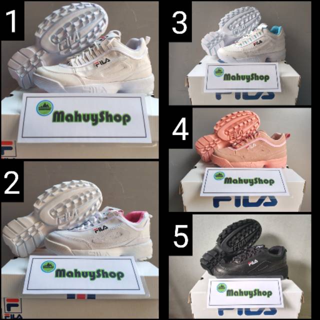 sepatu fila disruptor / sepatu fila sneakers perempuan / fila disruptor running cewek casual murah