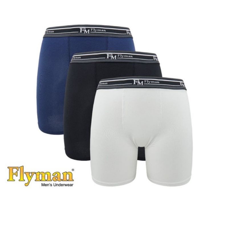 Celana dalam boxer panjang pria Flyman FM 3225 Long Elastic Boxer 3pcs