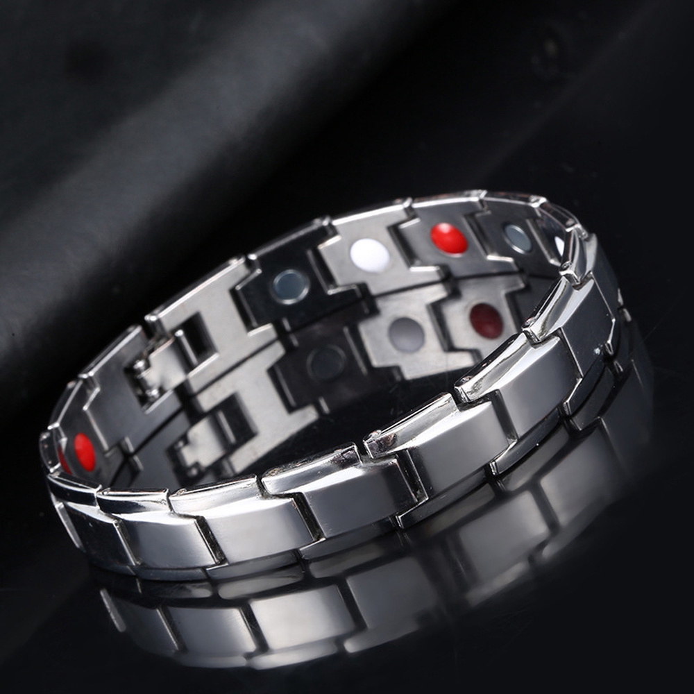 Gelang Terapi Magnet 5 Warna Aksesoris Fashion Pria Wanita  Kesehatan Jewelry Titanium Steel Bracelet Bangle