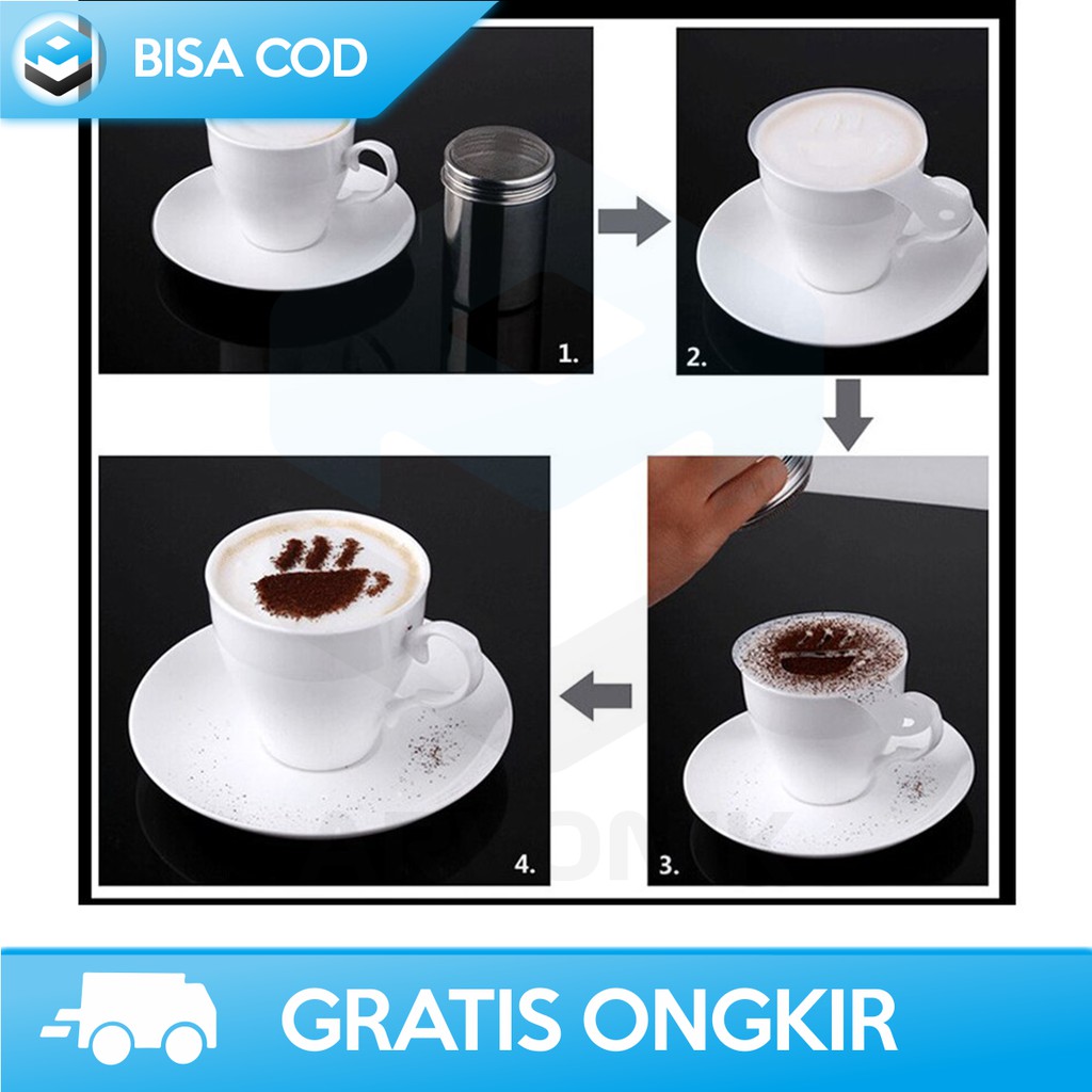 ALAT PENABUR BUBUK BUMBU COKLAT ORIGINAL CHUANYI UNTUK STENSIL KOPI GULA SERBAGUNA HY18041504
