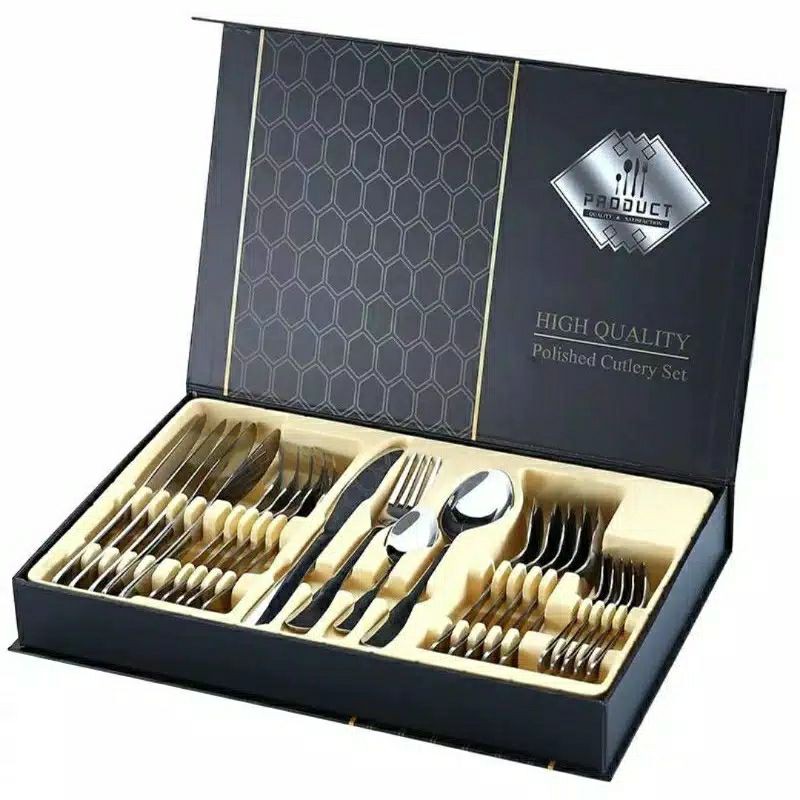 RESTOCK Cutlery Stainless Steel - Sendok Alat Makan isi 24 pc HIGH QUALITY