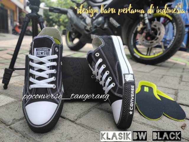 Converse Klasik Hitam Bw Black Pendek All star