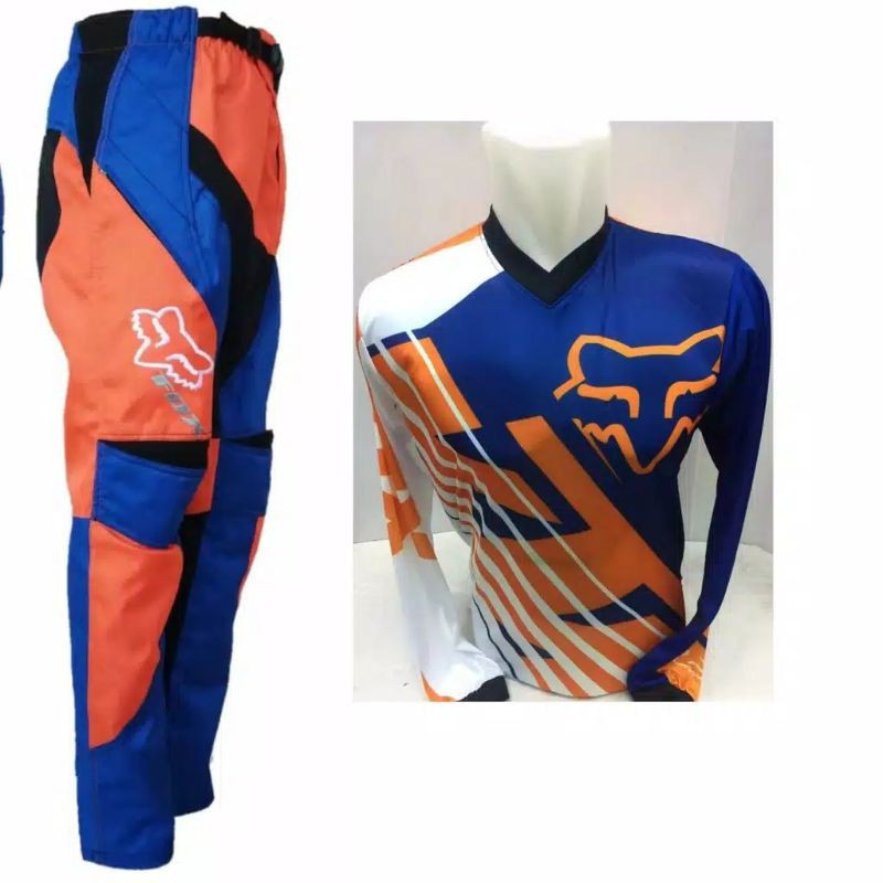 Baju Set Trail Motorcross Foxx Orange blue