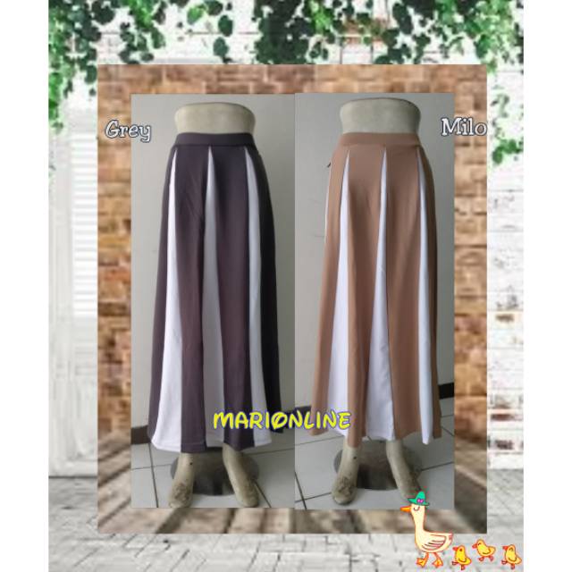 Rok maxi kombinasi 2warna triangle blaster