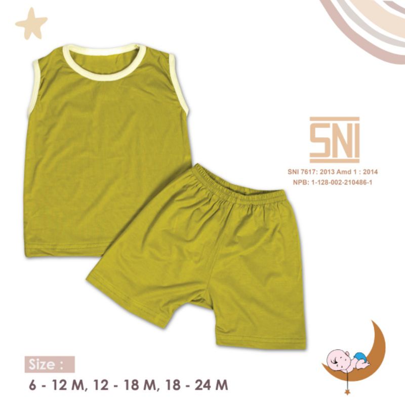 SNI MOONS Stelan Oblong Kutung Polos Moons Stelan baju kutung bayi/ Stelan baju anak