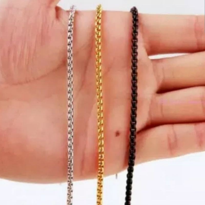KALUNG PRIA TITANIUM RANTAI KOTAK KALUNG KEREN