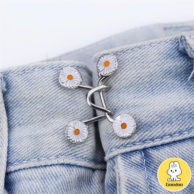 Pinggang Koleksi Tombol Jeans Penyesuaian Pinggang Bebas Kuku Dilepasaldult Logam Gesper Celana -Doo