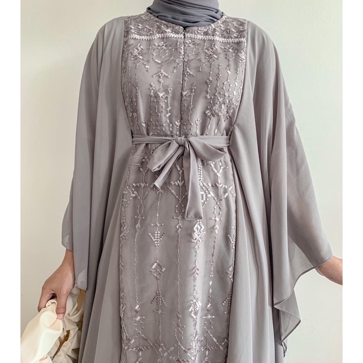 Ameena Kaftan Jumbo Ld FREE/Kaftan Jumbo Brukat/Kaftan Ceruti Lebaran/Kaftan Lebaran/Kaftan Dewasa