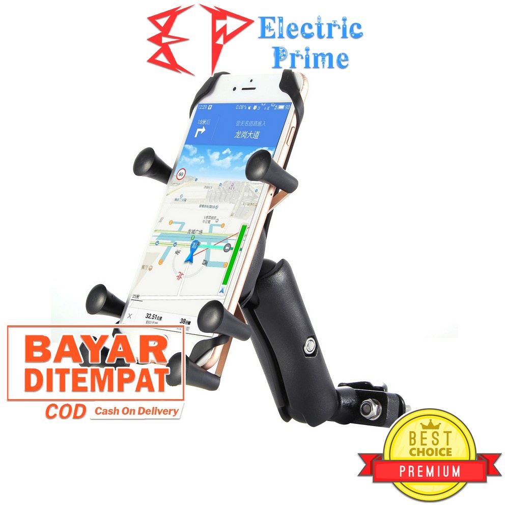 Holder Phone Stang Sepeda XMXCZKJ Stand HP Motor Adjustable Grip Mount Navigasi Bike iPhone Samsung