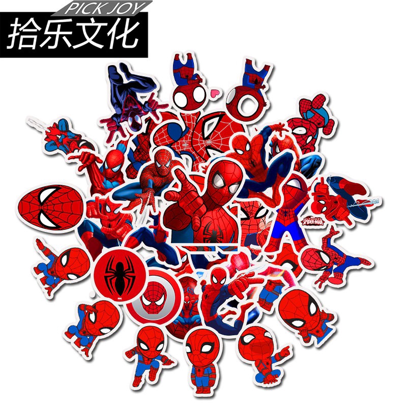 35 Marvel hero superman stickers Spiderman graffiti waterproof skateboard stickers personalized luggage graffiti stickers