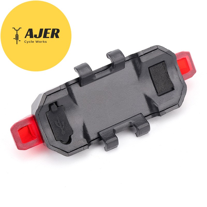 Lampu belakang Sepeda LED Waterproof dalam BOX rechargeable USB terang anti air tail light merah