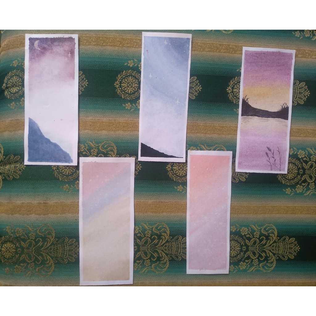 

Pembatas Buku / Pajangan Kamar / Kartu Ucapan Watercolor Handmade