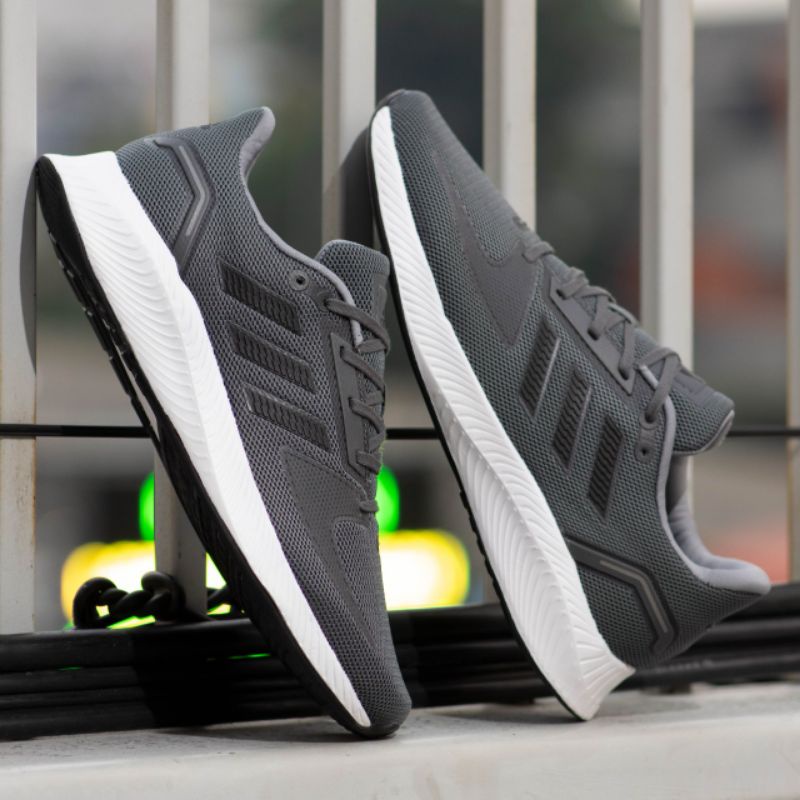 Sepatu Ads Run Falcon 2.0 Grey List Black Sol White Original Indonesia 100% Sepatu Olahraga Pria / Sepatu Running Pria