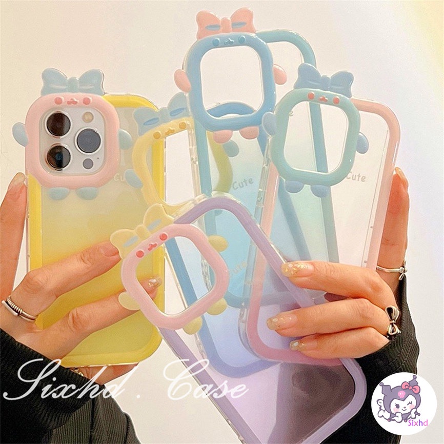 OPPO A78 A17 A17K A57 A77s A76 A96 A16 A16K A15 A74 A54 A53 A33 A32 A31 A5 A9 A5s A3s Reno 8Z 7Z 6 5 A95 A94 A93 A92 A77 A52 A16e A12e F11 3D Small Monster Phone Casing Gradient Color Camera Protector Phone Soft CoverSamsung A04 A04s