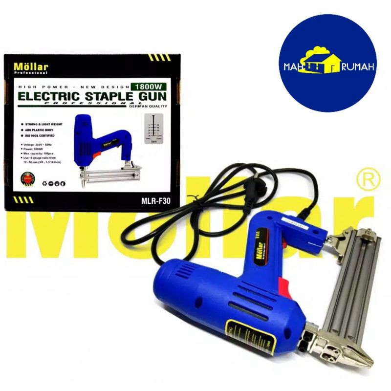 ELECTRIC BRAD NAILER STAPLE GUN Stsples Stapler Paku Tembak LISTRIK Elektrik - MOLLAR F30