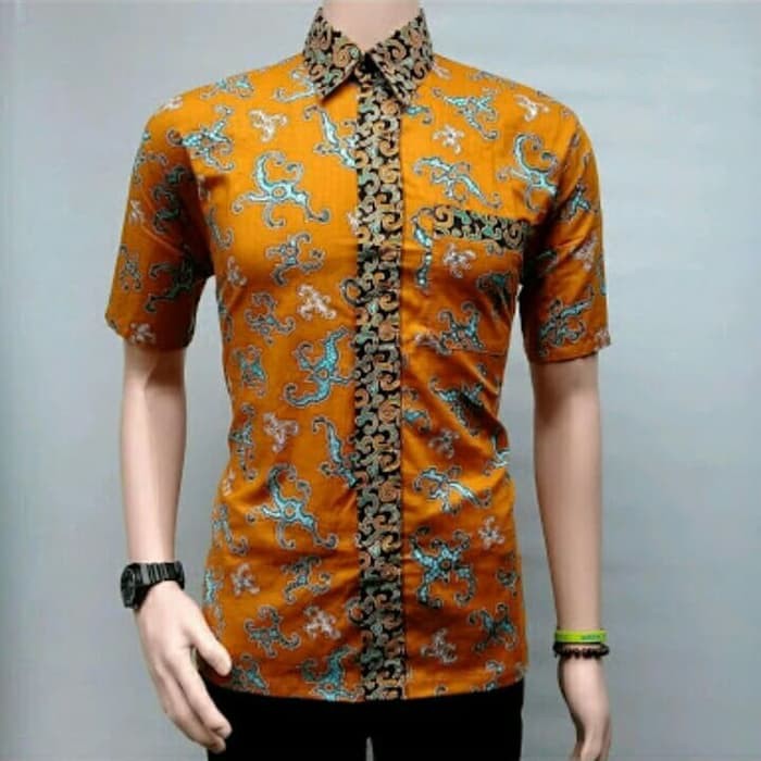 kemeja batik pria hem kuning | BATIK PEKALONGAN INDONESIA - Kuning- M