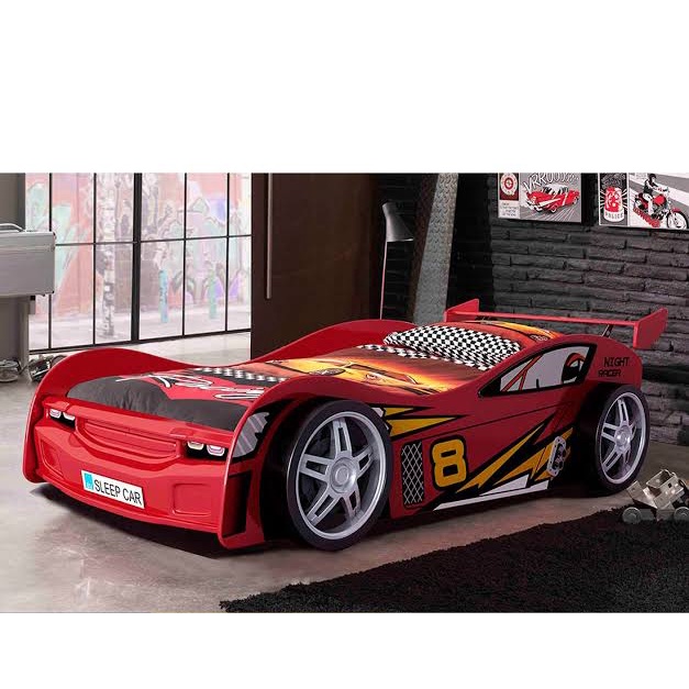 tempat tidur Anak karakter mobil balap, ranjang tidur kasur anak karakter
