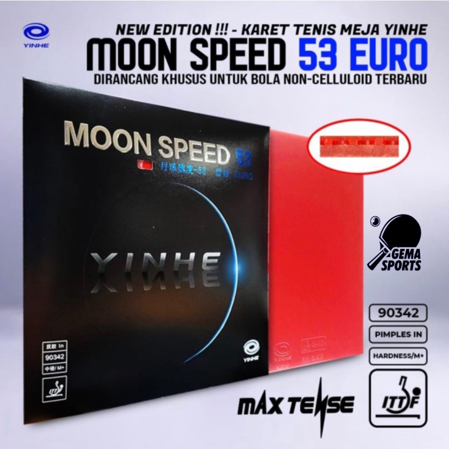 Karet Bet Pingpong Tenis Meja YINHE MOON Speed 53 Euro Limited Edision