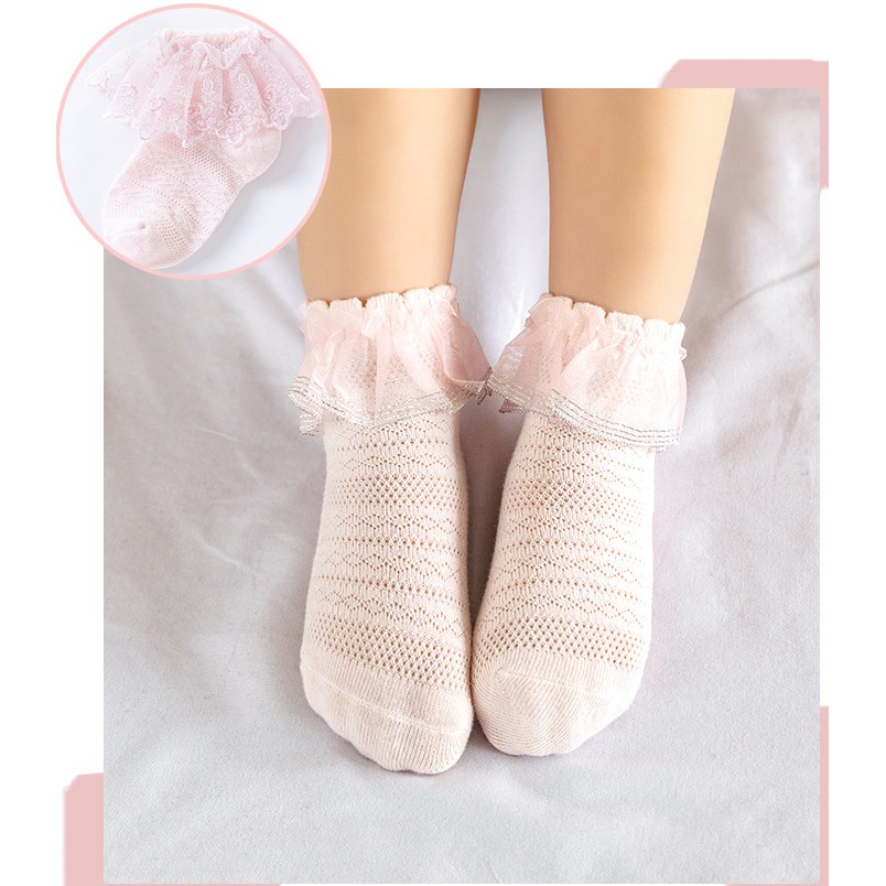 ELFYDO - KS12 Kaos Kaki Renda Bayi Anak Perempuan Newborn