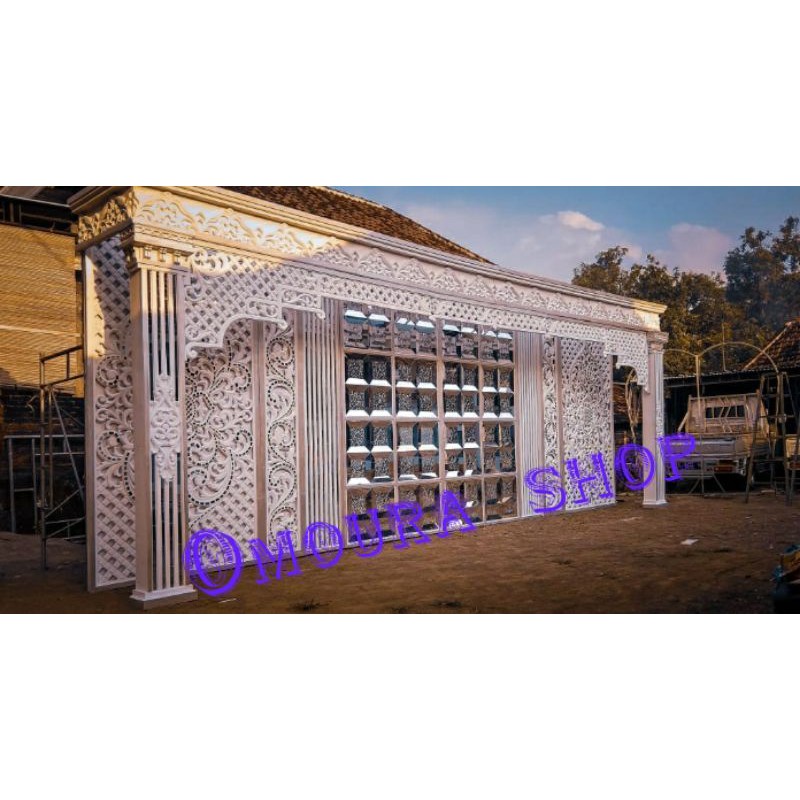 gebyok pelaminan spon karet dekor pelaminan spon karet