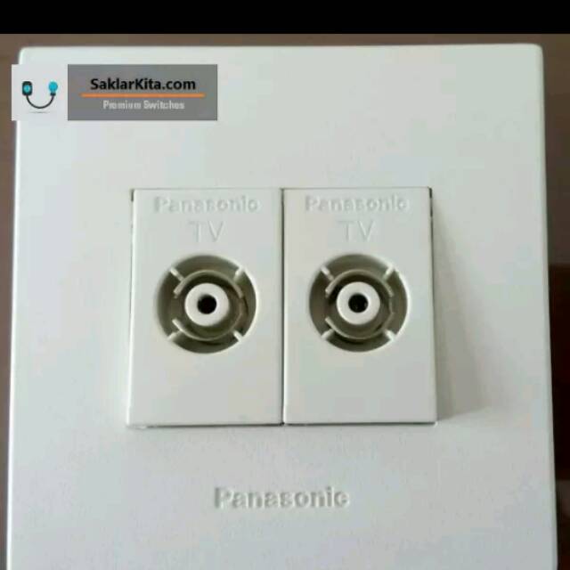 Panasonic Style White TV Antena Line In Out 2 Gang