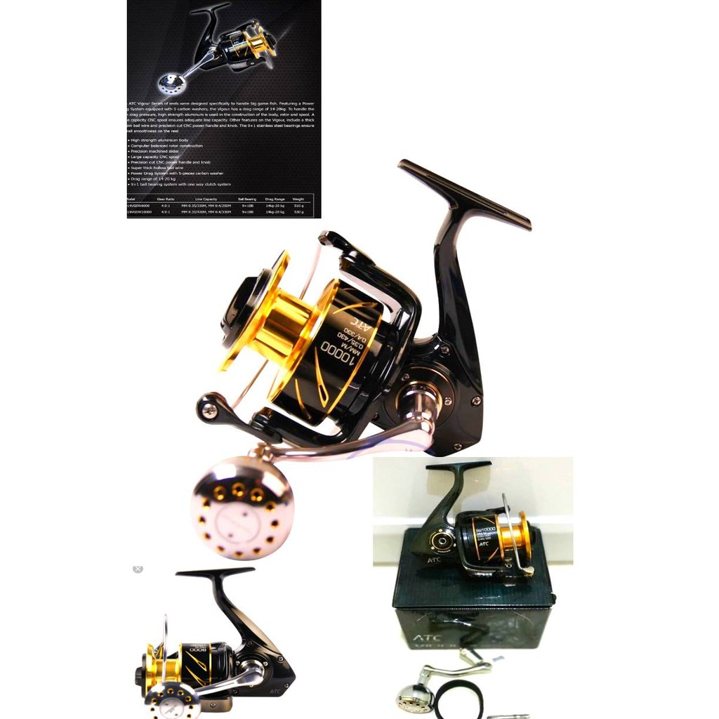 REEL SPINNING  ATC VIGOUR SW 10000 JIGING POPPING