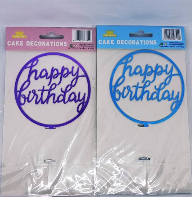 Cake Topper / Tusukan Hiasan Kue Happy Birthday ACRYLIC Jumbo / Cake Decorations