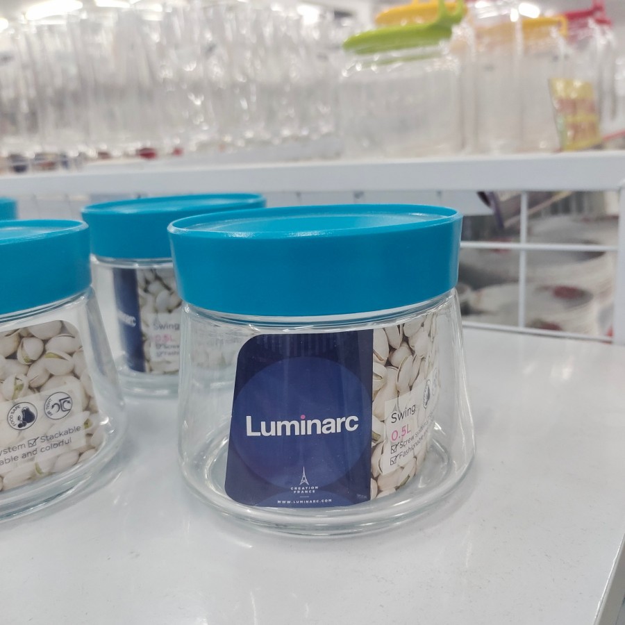 Toples kaca P5279 pot swing w/blue luminarc