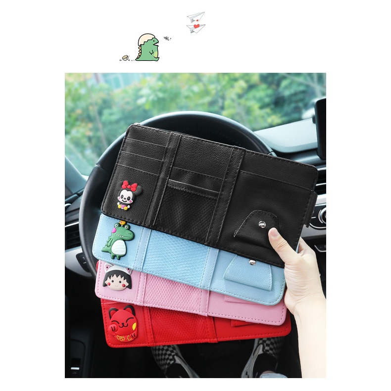 Holder Kartu Multifungsi Motif Kartun Untuk sun visor Mobil