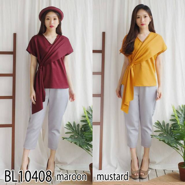BAJU ATASAN BLOUSE WANITA SCUBA LENGAN PENDEK CASUAL BAJU ATASAN BLOUSE WANITA SCUBA LENGAN PENDEK CASUAL