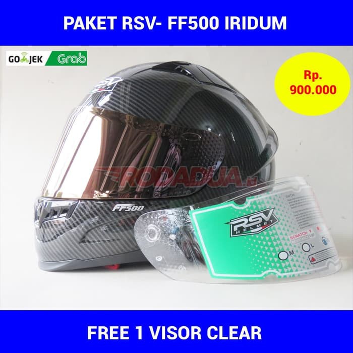 Helm RSV Fullface FF500 Carbon Look – Paket Visor Iridium