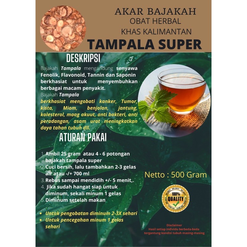 

TAMPALA SUPER AKAR BAJAKAH 1KG OBAT HERBAL KHAS KALIMANTAN