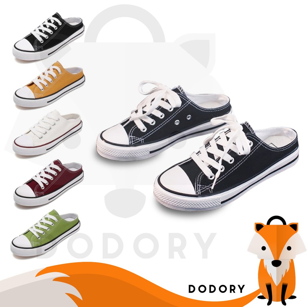 DODORY SHS002 Sepatu Sneakers Tali Tanpa Tutup Belakang Woman Fashion Shoes Sandal