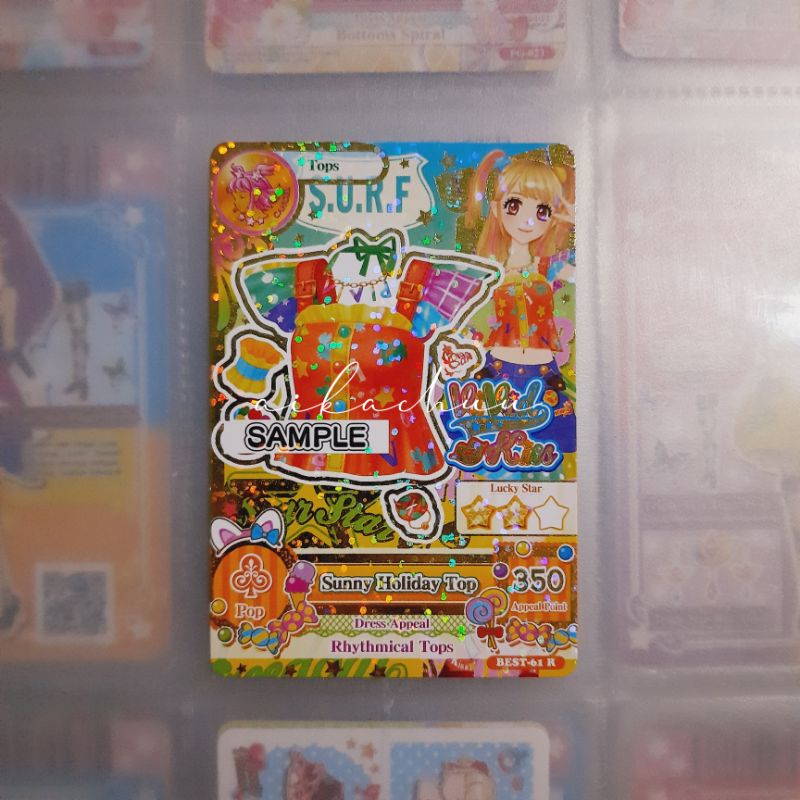 AIKATSU | SAMPLE CARD Sunny Holiday Top Vivid Kiss Mikuru