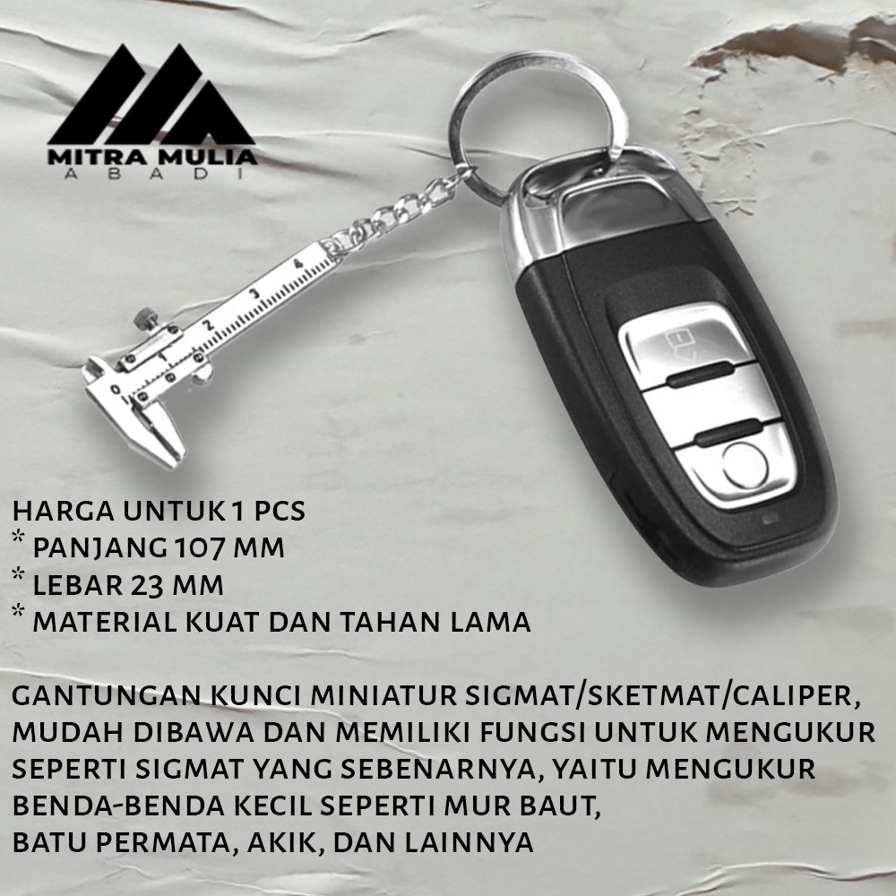 Gantungan Kunci Jangka Sorong | Keychain Jangka Sorong Stigmat Caliper - Silver