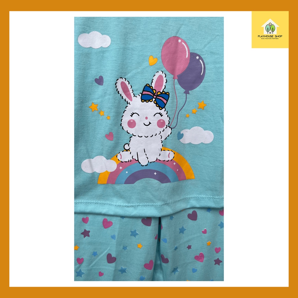 Play House - Piyama Shining Setelan Baju Tidur  Kaos Anak Perempuan Lengan Panjang Umur 3-12 Tahun