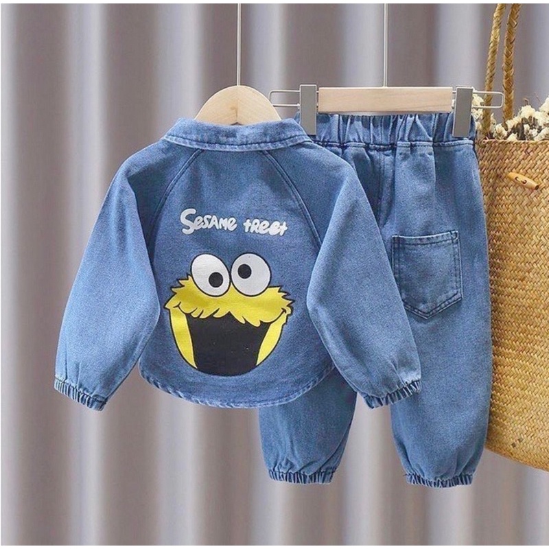 setelan anak perempuan jeans anak terbaru harga grosir 1-5 tahun