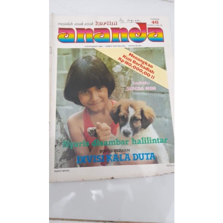 Majalah Ananda Anak Jadul Cover Puput Novel
