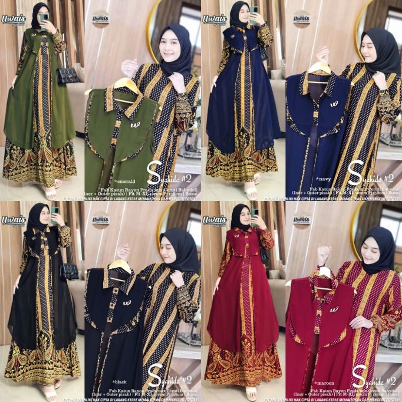 SYAHIDA #2 DRESS ORI BY UWAIS HIJAB // RESTOCK // MAXY TERBARU DRESS