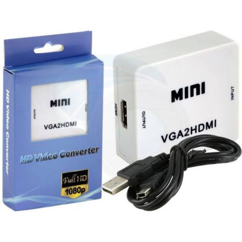 CONVERTER VGA to HDMI  / Converter VGA2HDMI /converter  vga to hdmi box biru