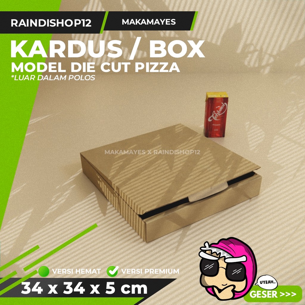 

(MIN 5 PCS) BOX 34 X 34 X 5 CM KARDUS DIE CUT PIZZA KEMASAN PACKAGING KADO