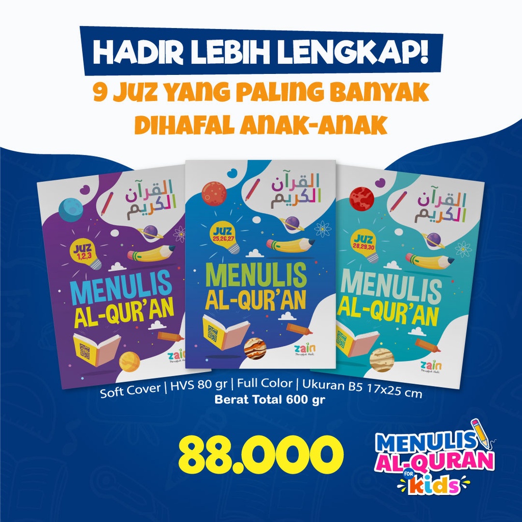 Menulis Al-Quran For Kids - Edisi 9 Juz – Penerbit ZAIN