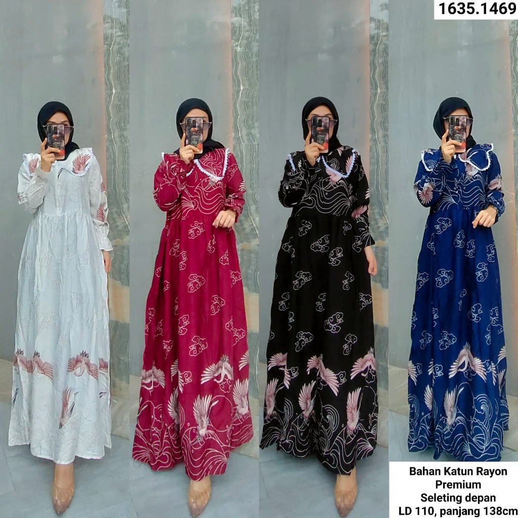 Gamis Dress Batik Katun Premium
