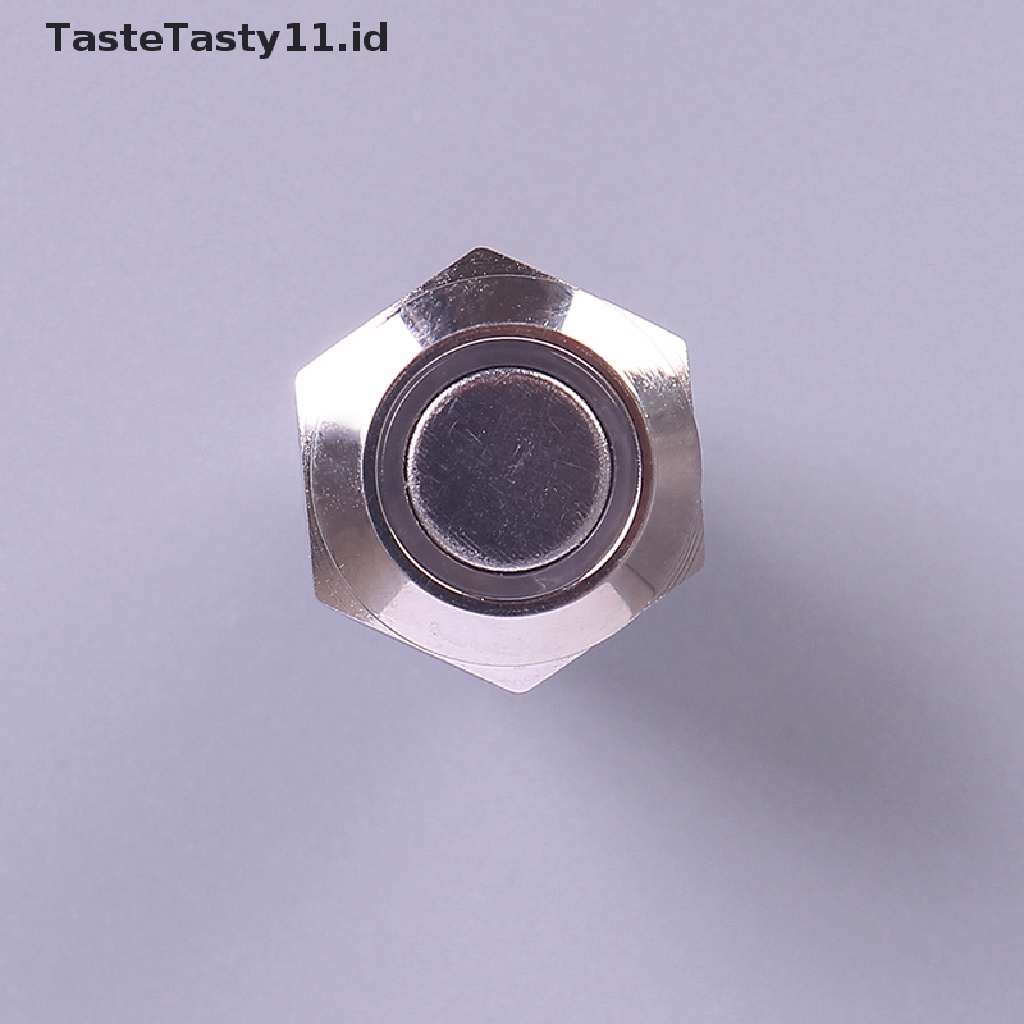 (TasteTasty) Saklar Tombol Tekan 12mm Bahan Metal Dengan Lampu LED