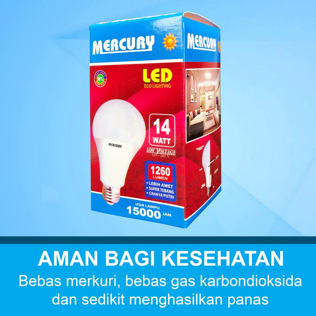 MERCURY LIGHTNING 14W Bohlam LED A Bulb Lampu LED 14 Watt 14 W GARANSI 3 THN ORIGINAL