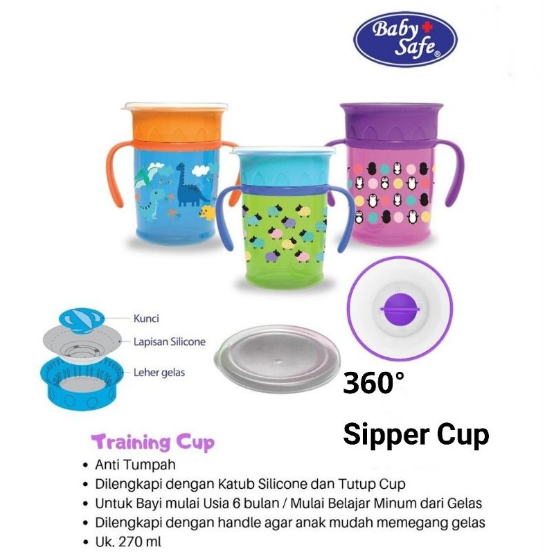 botol minum Baby Safe 360°sipper Cup 360ml AP013