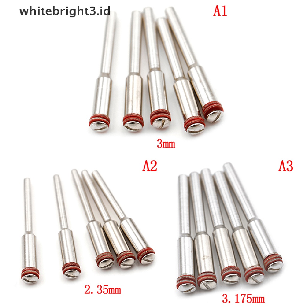 (whitebright3.id) 5pcs / Set Sekrup mandrel 3mm / 2.35mm / 3.175mm Untuk Alat Pertukangan