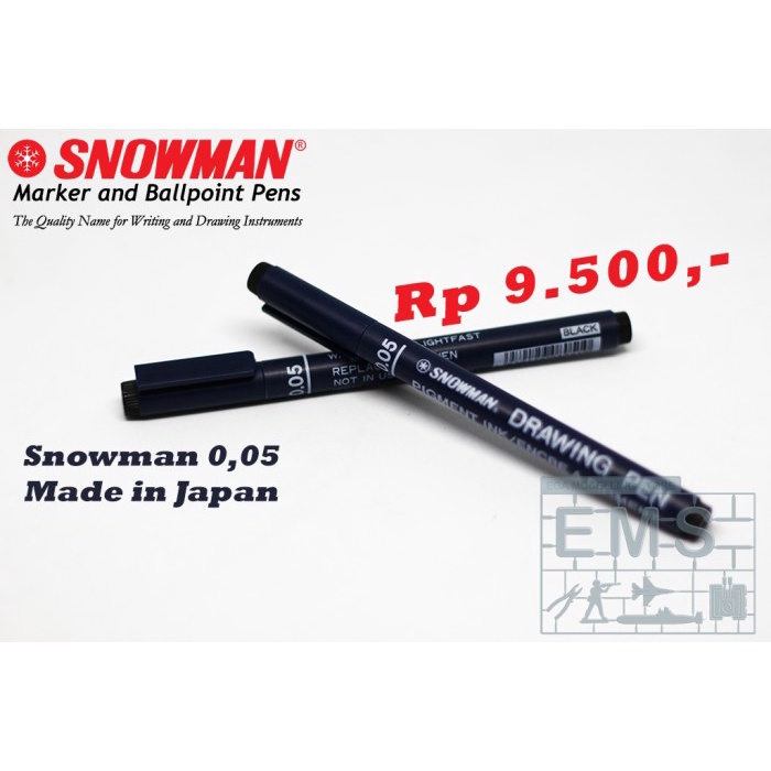 

Pendrawing- Snowman Drawing Pen 0,05 / Pena Gambar Snowman / Alat Seni Gambar -Drawing-Pen.